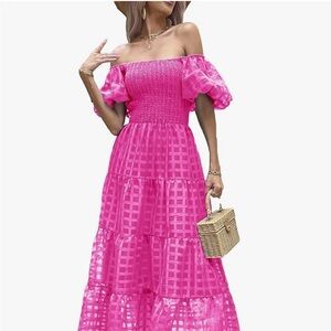 Never worn pink maxi dress with tags